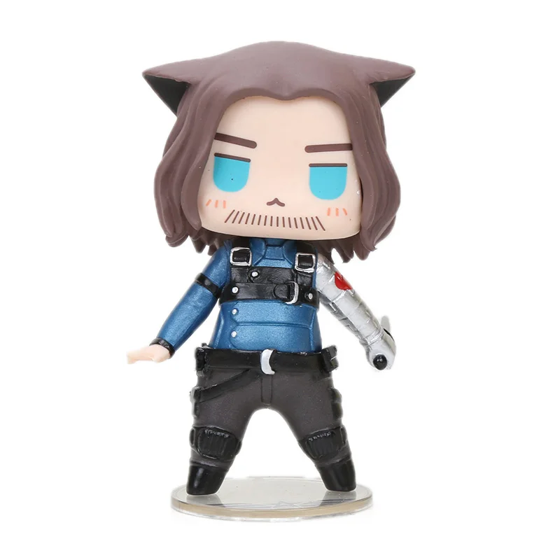 soldier opp bag 8-10 см Marvel игрушки фигура Мстителей Q версия супергероя Капитан Америка Зимний Солдат Фигурки Человека-паука Коллекционная модель - Цвет: soldier opp bag
