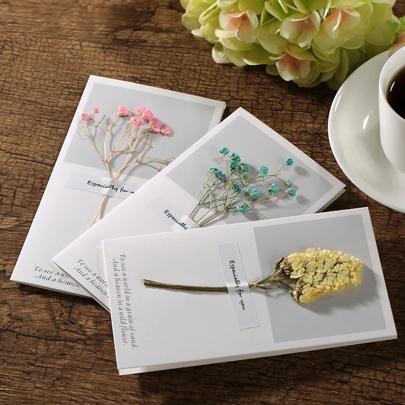  Birthday Thanksgiving Day Mothers Day Creative Greeting Card True flowers Invitation Card Best Wish - 32888375692