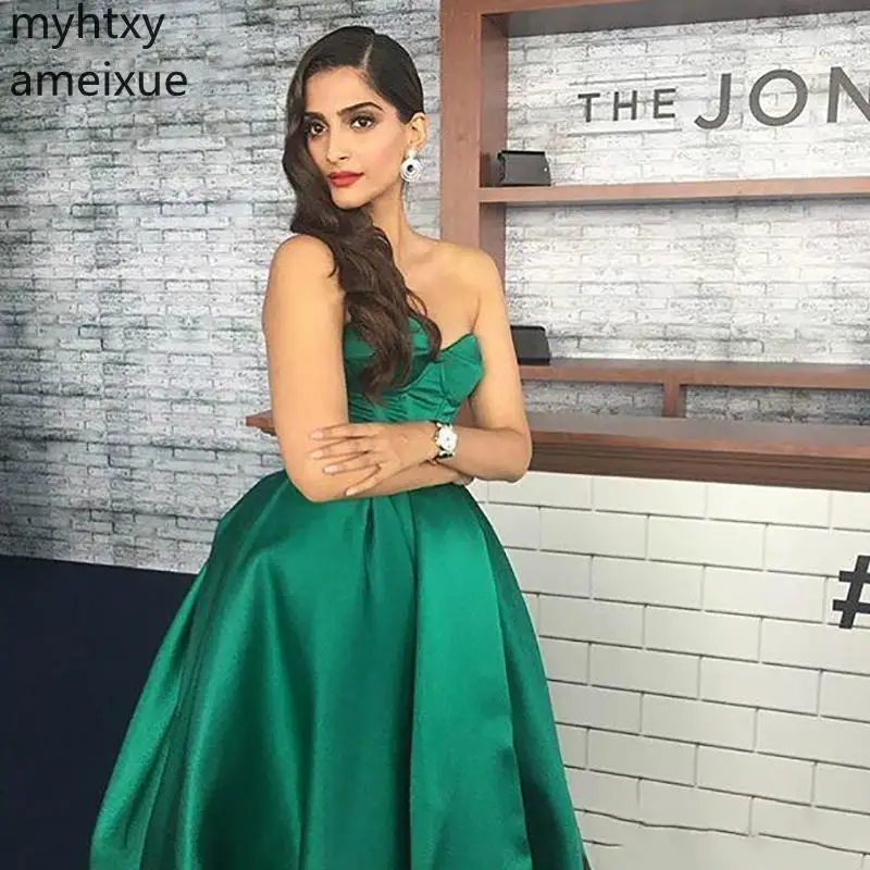Saudi Arabic Women Green Long Evening Dresses 2021 Simple Elegant Sweetheart Ankle Length Formal Party Dresss New Robe De Soiree | Свадьбы и