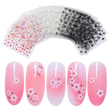 

Flowers Nail Stickers 3D Tips Adhesive Transfer Stickers Decal Nail Art Decoration Multi-pattern Nail Accessories Decors