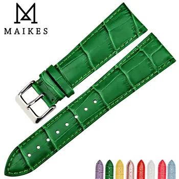 

MAIKES watch accessories 16mm 18mm 20mm 22mm watch band genuine leather watch strap fashion green for Gucci women watchbands