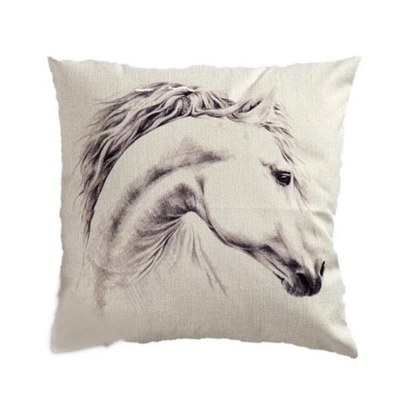 Buy Pillow Cases 45*45CM Vintage Horse Patterns Pillow