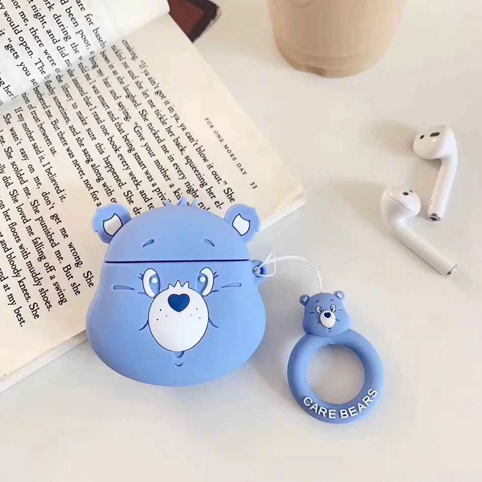 Мультяшный наушник, чехол для AirPods, силиконовый чехол для камеры с милым медведем, чехол для Apple Air Pods, милые наушники с сердцем, аксессуары, ремешок - Цвет: 296G