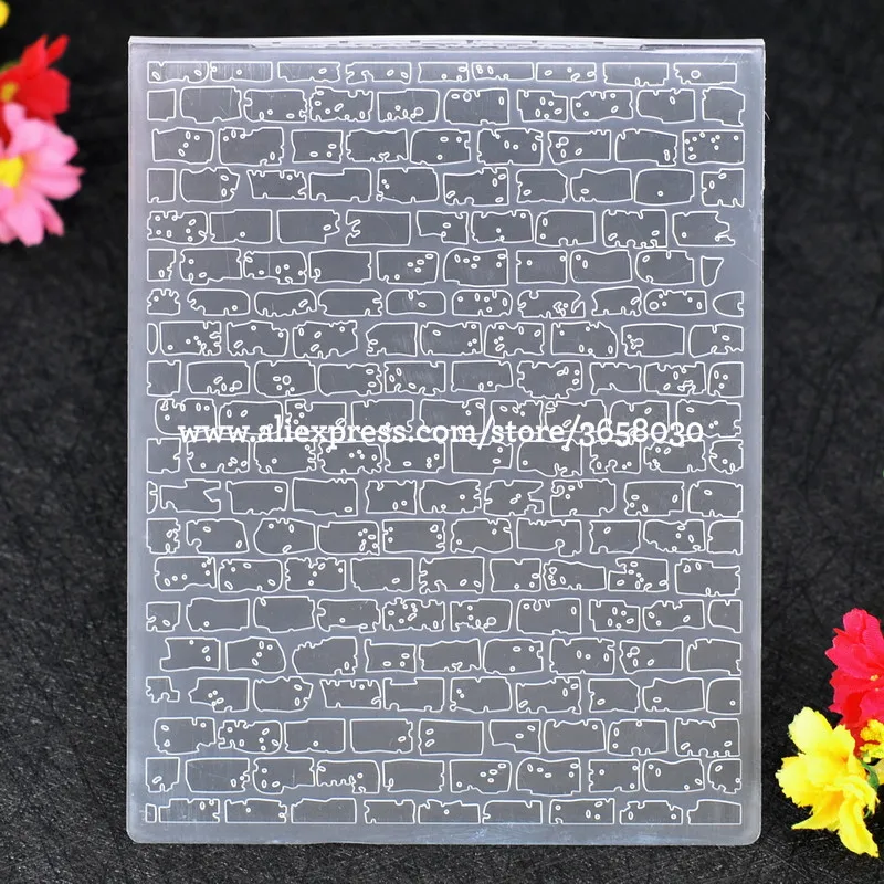 

Brick Wall Plastic Embossing Folder For Scrapbook DIY Album Card Tool Plastic Template 12.1x15.3cm 8071130