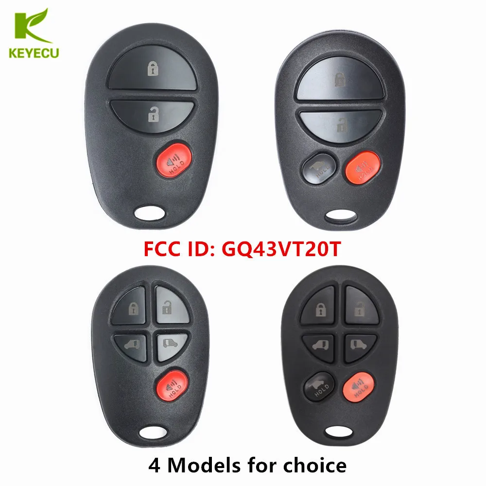 KEYECU Замена дистанционный ключ-брелок от машины FCC ID: GQ43VT20T для TOYOTA Sienna 2004 2005 2006 2007