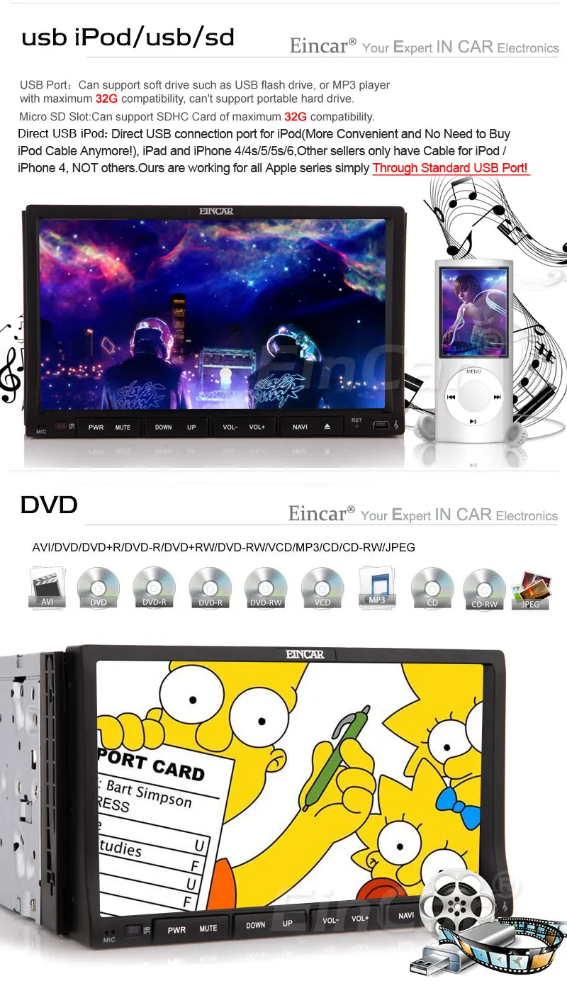 Top Autoradio win8 3D Car DVD Player CD Video Radio MP3 FM MP5 Stereo 8GB GPS Map EQ System MP4 2 Din Audio Receiver 5