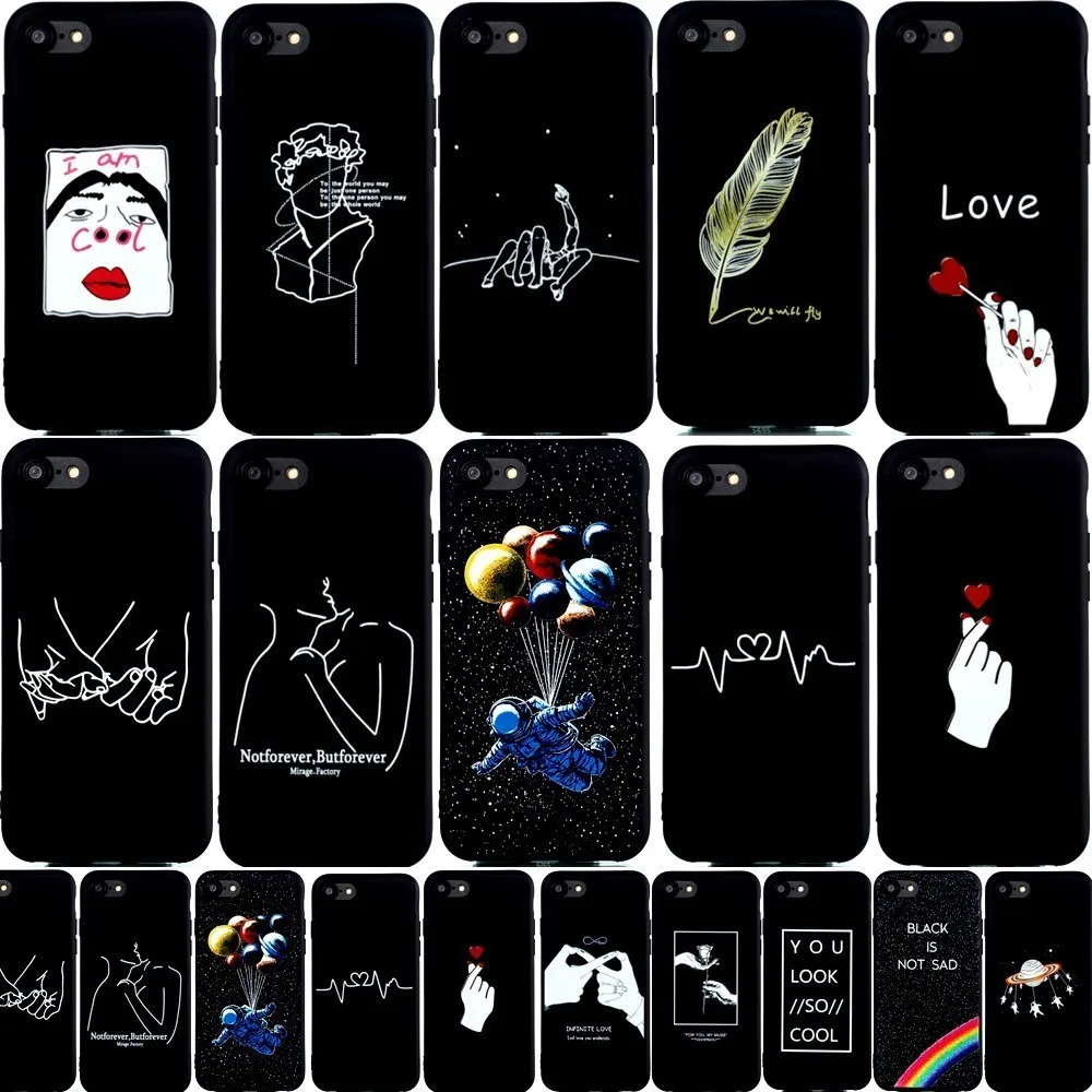 

Phone Case For Huawei Honor 7A 7C 8X 8C 8A 10 9 lite P Smart Plus 2019 Nova3 Fashion Abstract Art Cool Matte Soft TPU Back Cover