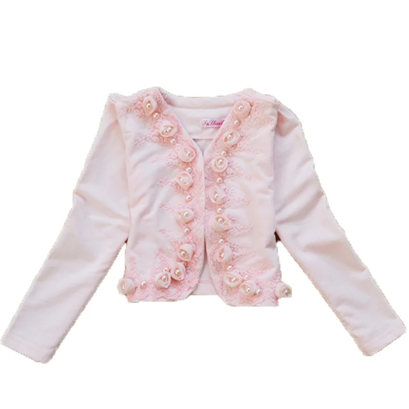 Теплый зимний костюм для девочек белая футболка+ розовая куртка+ сетчатая юбка-пачка в горошек детская одежда повседневные комплекты из 3 предметов с цветочным принтом юбка для маленьких детей