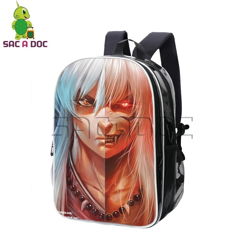 

Anime Inuyasha Backpack Inuyasha Split Pu Leather Backpacks for Students Boys Girls School Backpack Leisure Travel Bagpack