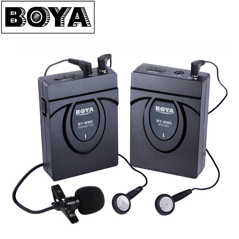 BOYA BY WM5/WM6/WM8 камера беспроводной петличный микрофон система записи для Canon 6D 600D 5D2