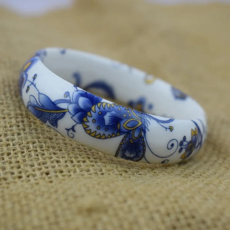 Китайский стиль ручной работы Керамические синие и белые пастельные очаровательные браслеты для женщин Этнические Ретро браслеты ювелирных изделий - Окраска металла: A3