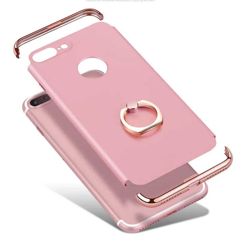 KONSMART палец с кольцом Стенд чехол для iPhone 7 Жесткий Роскошный телефон кольцо Hoder Plus