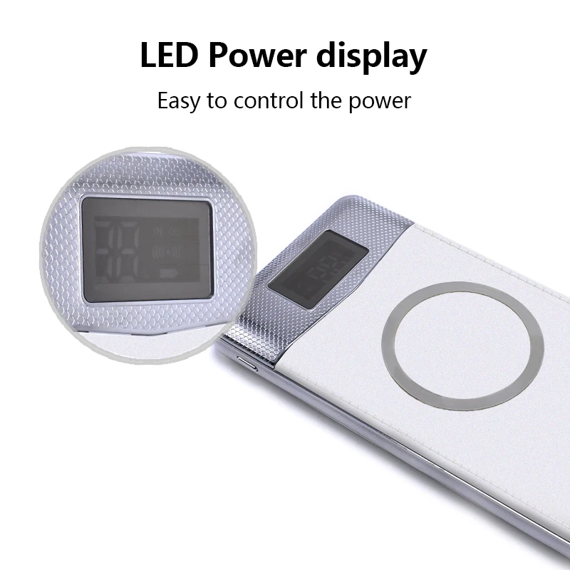 100pcs 10000mAh Wireless Charger Battery Charger Cases External Portable with LED Light Wireless Power Bank Dual USB Power Bank