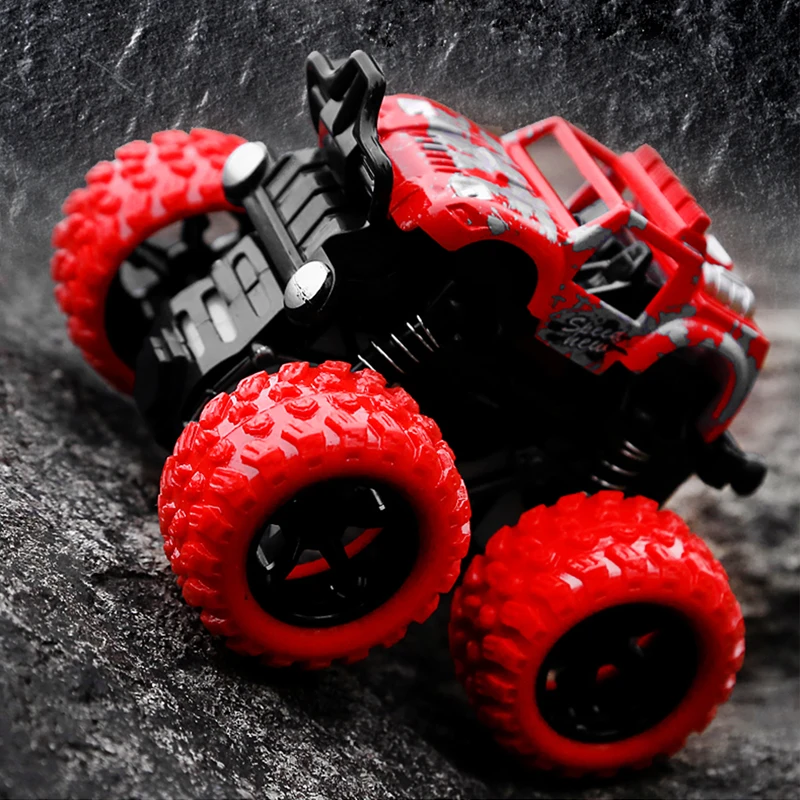 

Mini Inertial off-Road Vehicle Four-Wheel-Drive Plastic Children Toy Car Pull sensorisch speelgoed Back Stunt Car