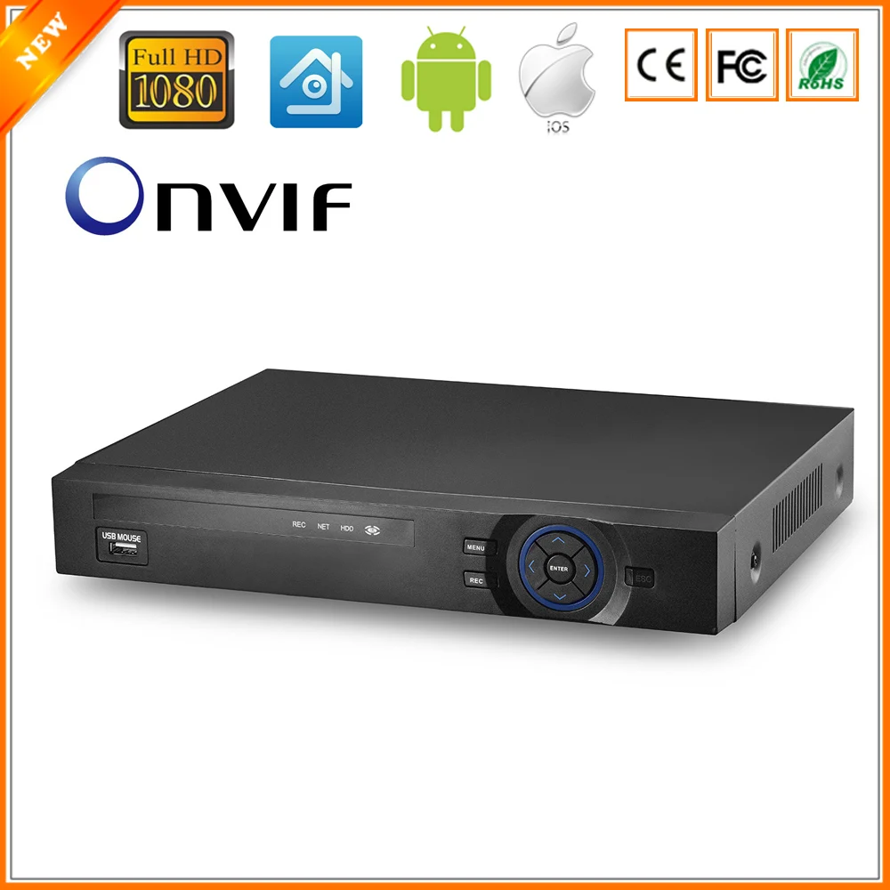 Новое поступление FULL HD 48 В PoE NVR 4 канала 1080P IEEE802.3af безопасности NVR PoE переключатель внутри ONVIF XMEYE 4CH PoE CCTV NVR 1080P