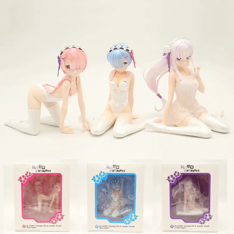 Аниме Re: ZERO Начальная жизнь в другом мире Rem Ram Emilia Sexy Colth PVC Фигурки Коллекционная