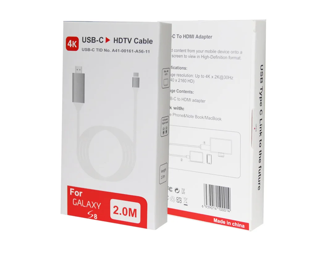 USB C 4K HDMI кабель type C к HDMI Thunderbolt 3 для MacBook samsung Galaxy S10/S9 huawei mate 20 P20 P30 Pro USB-C HDMI адаптер
