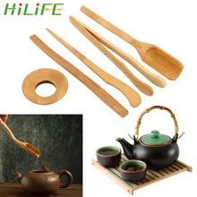 HILIFE 5 шт./компл. бамбуковые чайные ложки игольчатый Пинцет клип фильтр Тонг тюбик набор чайная церемония набор посуды деревянная чайная посуда