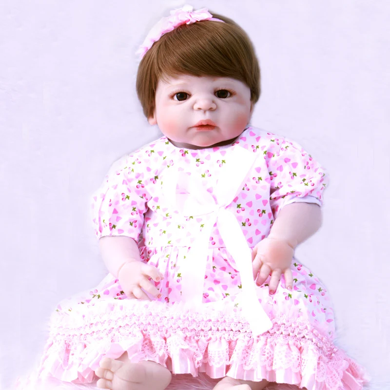 22 &quotполностью силиконовая кукла для новорожденных девочек|boneca reborn|bebe alive bonecabebe |