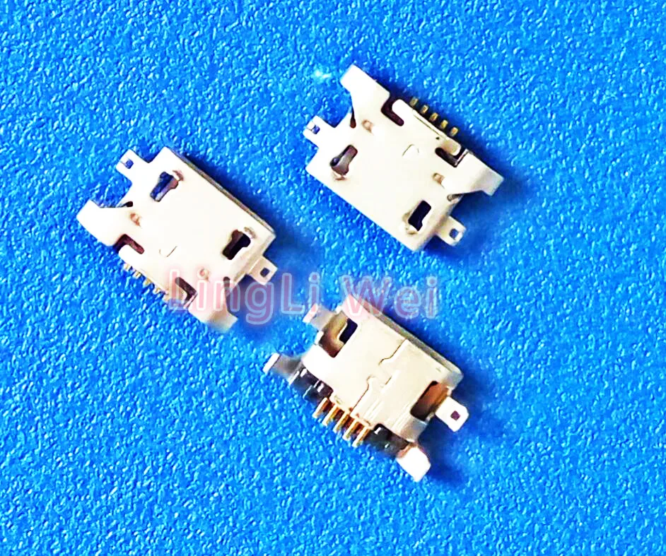 100pcs/Lot,Micro USB 5pin 1.28mm no side Flat mouth without curling side Female Connector For Mobile Phone Mini USB Jack NEW