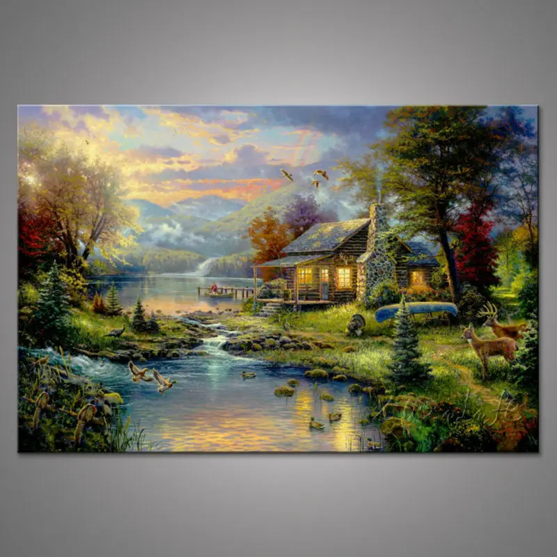 Thomas kinkade prints 8 x 10 village christmas