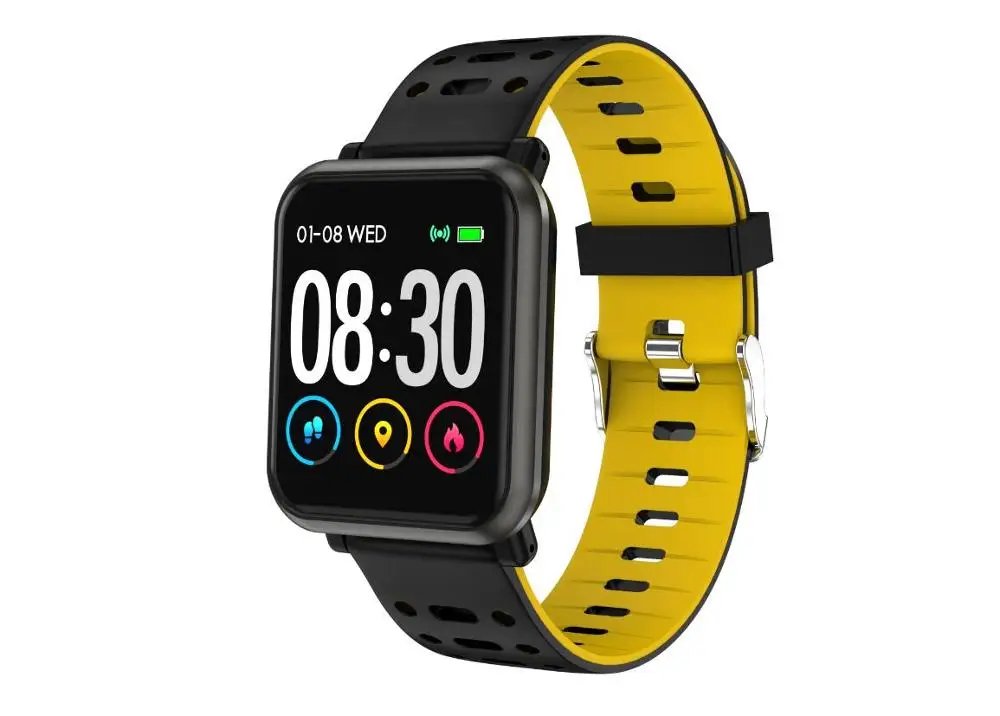 Yellow FocuSmart FS11 Смарт-часы фитнес-трекер кровяное давление HeartRate монитор водонепроницаемый спортивный смарт-браслет для IOS/Andriod - Цвет: Yellow