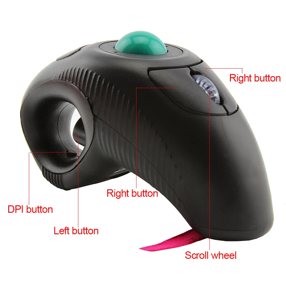 CHYI Wireless Trackball Mouse Ergonomic 2.4G 1000DPI Handheld Mouse Laser Pointer Air Mice Mause For PC Laptop TV Projector