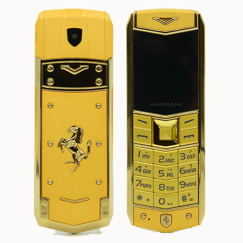  MAFAM A8 Russian Arabic Spanish French Vibration Luxury metal body car logo dual sim Mobile phone w