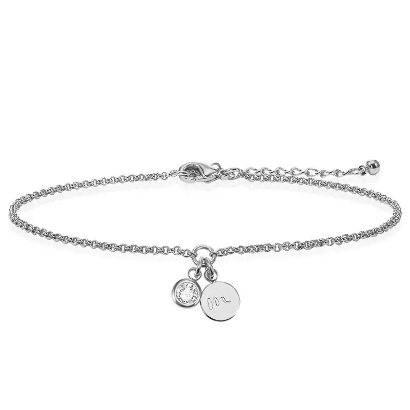  METOO Letter Zircon Bracelet & Bangle for Women Girl Fashion 3 Colors Adjustable Name Bracelets Bab