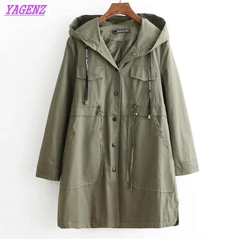 Women Autumn Coats Euro Style Back Cross Bandage Hooded Trench Gothic Layered Lace Up High Low