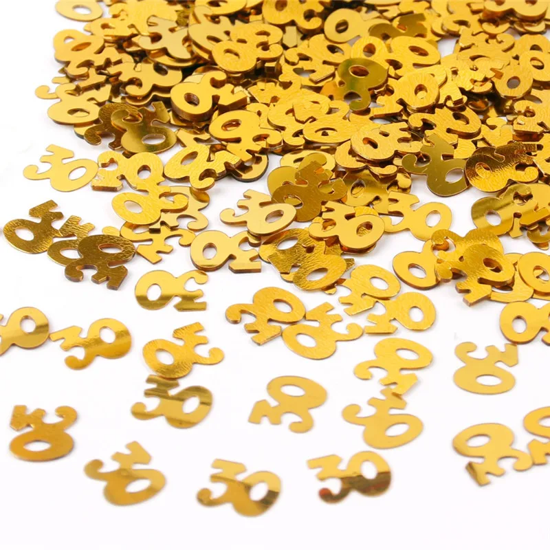 

Gold Digitals Figures Paper Confetti Happy Birthday Party Decoration 30 40 50 Wedding Number Sprinkles Anniversary Supplies