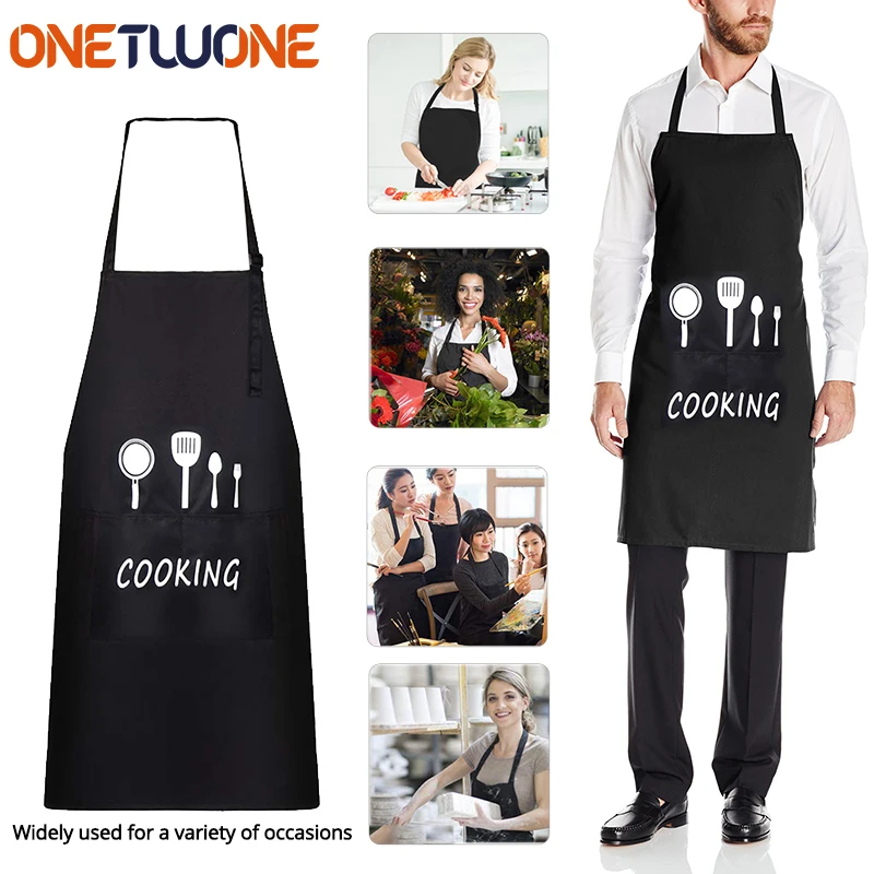 Waterproof Oil Cooking Apron, Chef Aprons for Women Men Kitchen Bib Apron Idea for Dishwashing Cleaning Painting