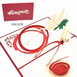 10 шт. лазерная резка волшебная фея 3D Pop Up поздравительная открытка карты с конверты для День Святого Валентина День рождения Свадебные