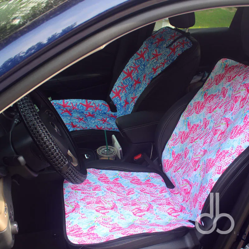 

Sample Starfish Car Seat Cover Wholesale Blanks 2pcs Set Flamingo Seat Mat Cover Coral Seat Pad For Car DOM106662