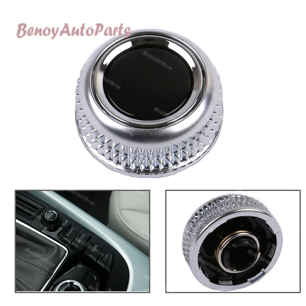 

8T0919070B MMI Multi Media Volume Control Rotary Knob Cover Chrome For Audi A4 A5 S5 Q5 2013 2014 2015 2016 2017