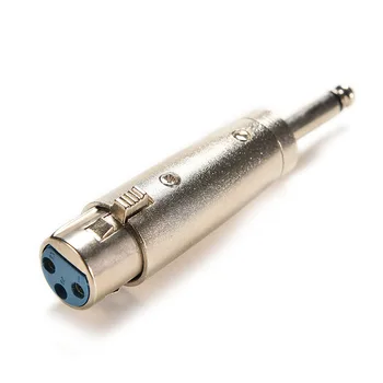 

3P XLR Female Jack to 1/4" 6.35mm Male Plug Mono Stereo Microphone Leader Adapter Nickel Plated All Metal Construction