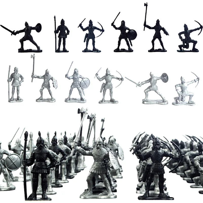 

Cool 60pcs Ancient Medieval Soldiers Active Figures 6 Shape Model With Weapon Kits Toy Mini Toys for Children Kids Gift