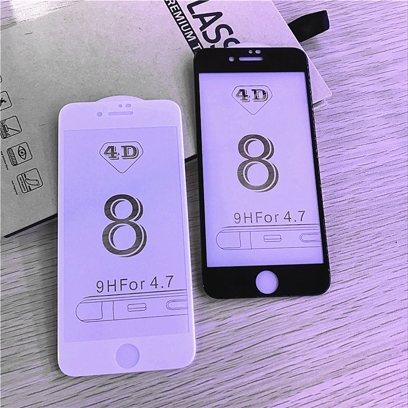 Новая защитная пленка 4D с закругленными краями и полным покрытием экрана для iphone