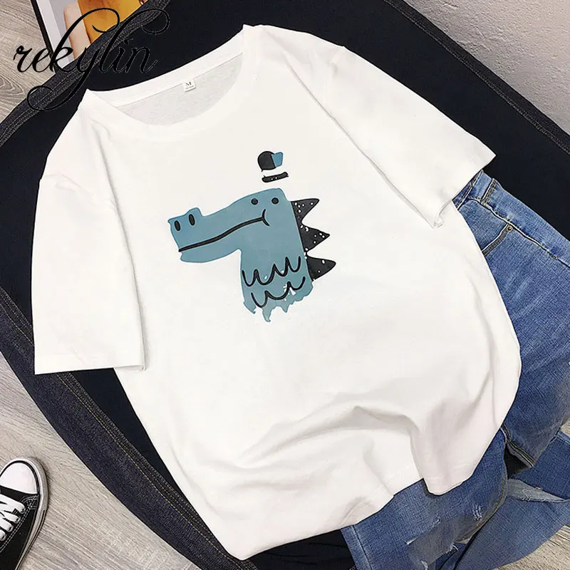 

Fashion Short Sleeve T Shirt Lovely Dinosaurs Art Printed 100% Cotton Top Tees Casual O Neck T-Shirt Unisex TShirt