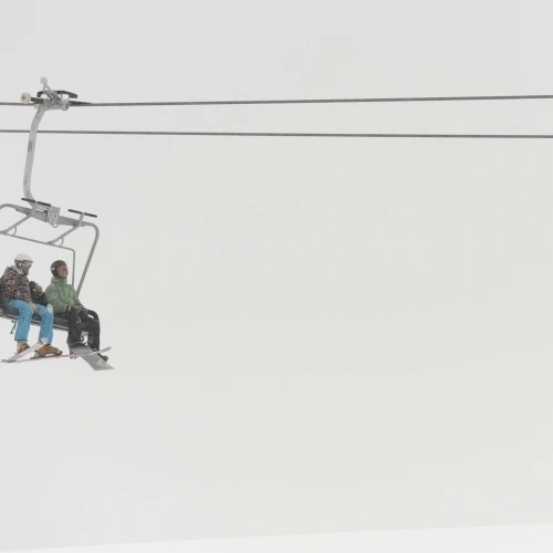 Two People Riding A Chairlift At A Ski Resort; Whistler  British Columbia  Canada Poster Print (22 x 11)