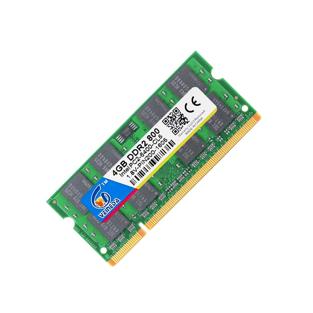 Ноутбук VEINEDA ddr2 ram 4 gb 2gb Sodimm memory ram 4gb 800Mhz 667mhz ноутбук для Intel amd mobo поддержка  ddr2