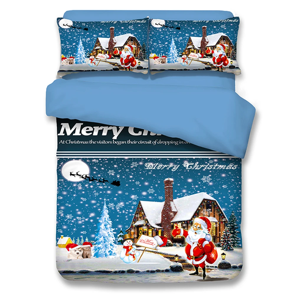 

Happy Merry Christmas Gift Kids Duvet Cover Twin Queen Santa Claus Child Bedding Sets For Merry Christmas Gift Bedlinen king