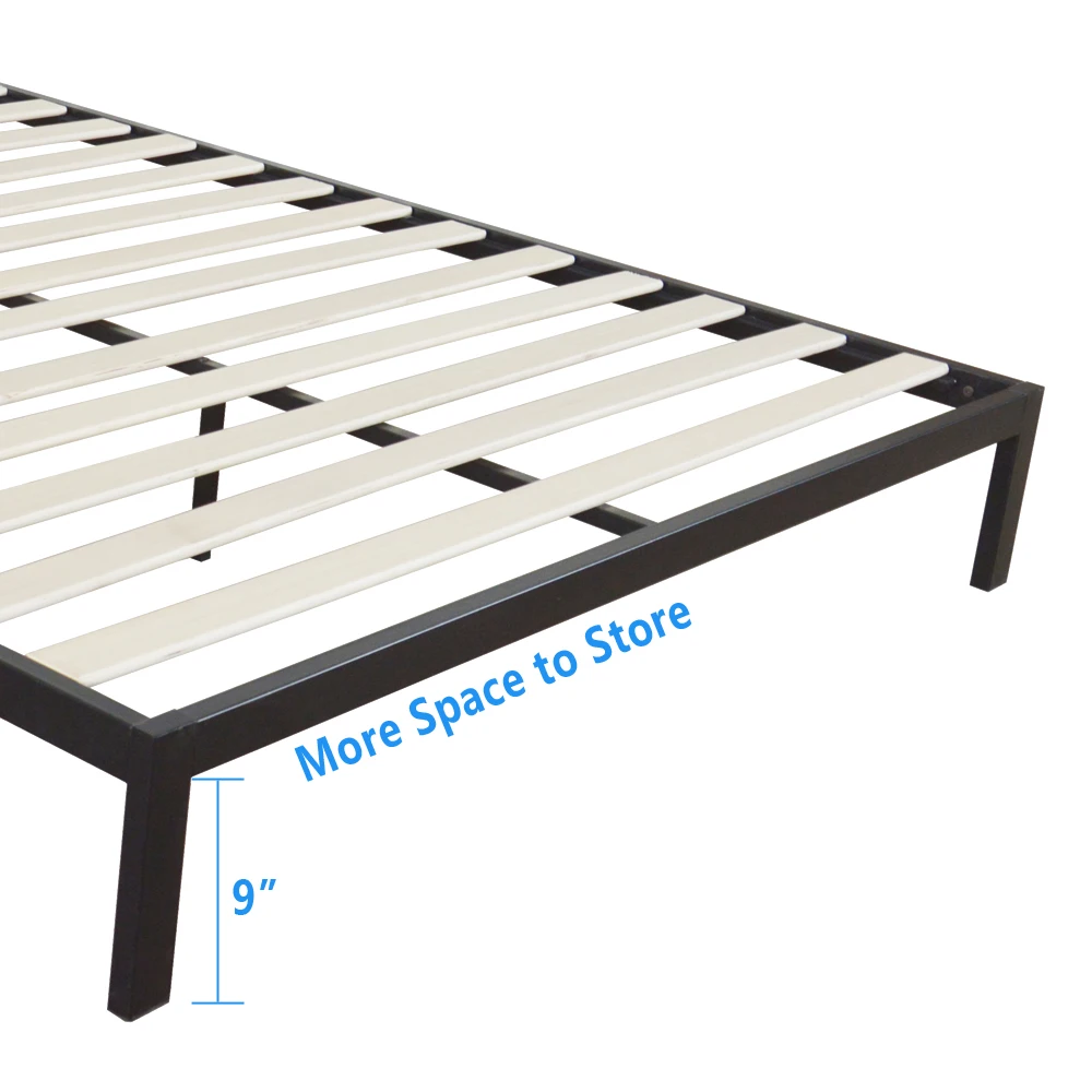 Iron Metal Bed with Slat Black Dropshipping (10)