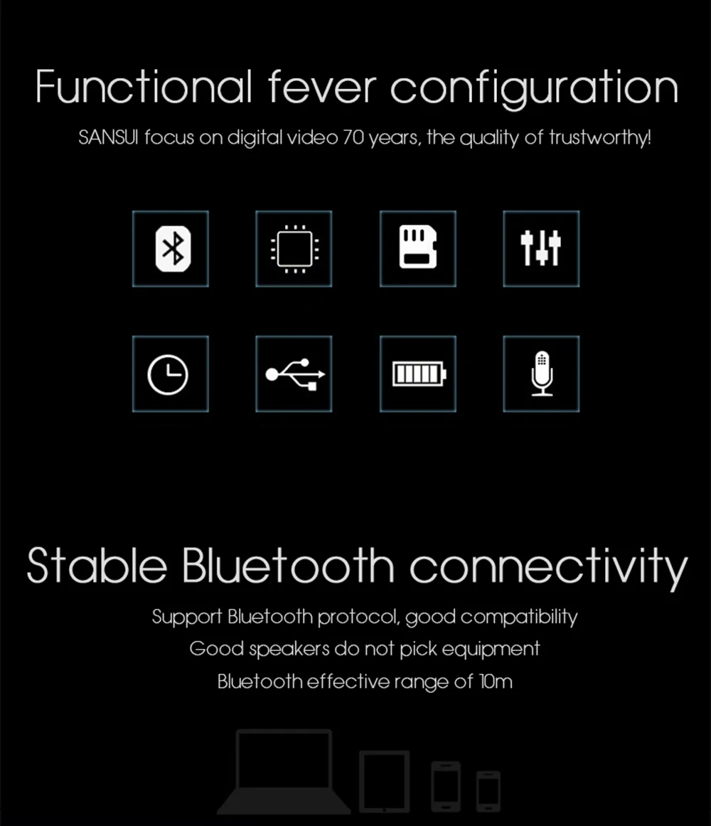 Portable Bluetooth Speaker 10W Kalonki with LED Display FM Radio Alarm Clock Mic HIFI Mini Wireless Stereo Soundbar for Computer (11)