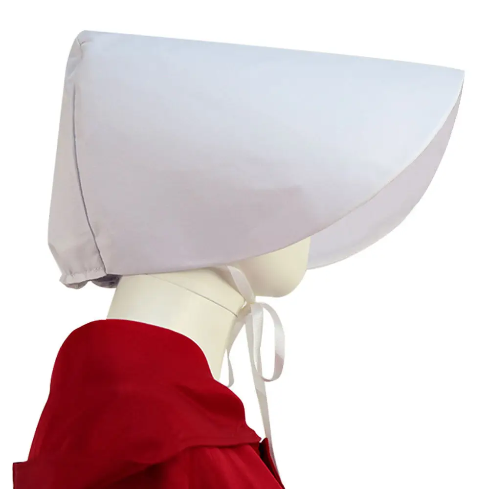 Handmaid Offred Cosplay White Bonnet June Osborne Hat Cap