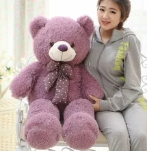 big new plush purple bear toy huge lovely bow Mercerized bear doll gift about 160cm