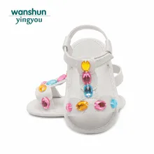 Детские сандалии для девочек Летние bebe обувь для девочек Мокасины 0-18 месяцев очаровательные противоскользящие липучки искусственная кожа мягкая подошва для малышей милые