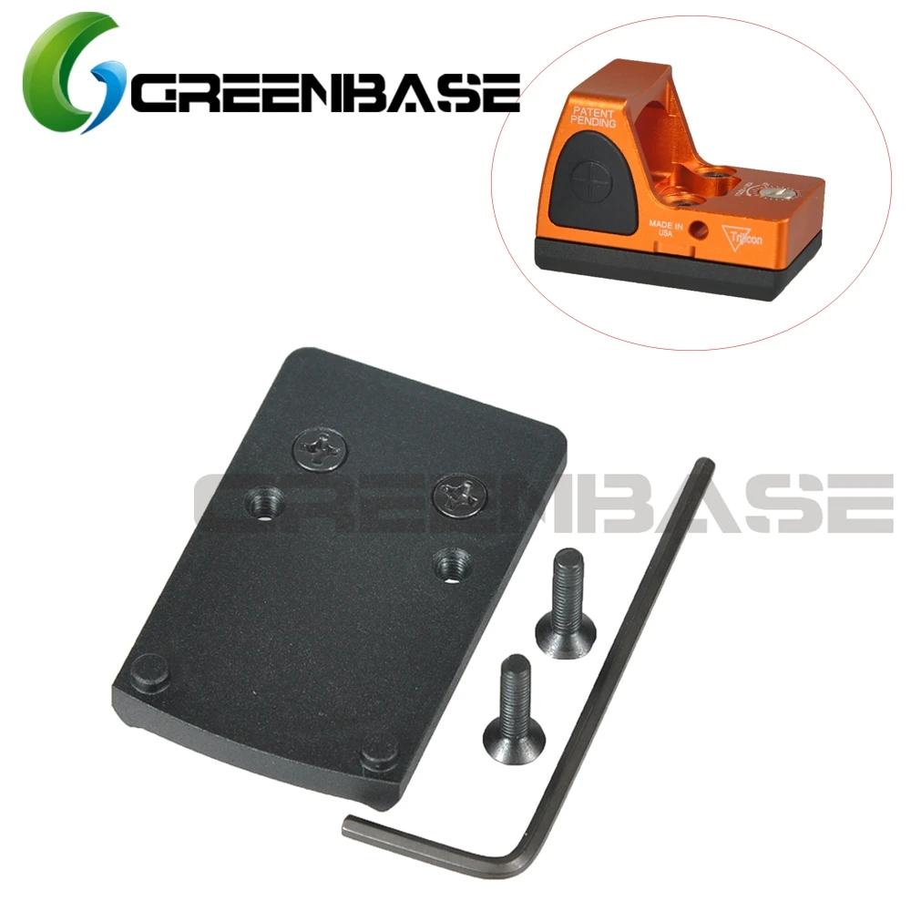 

Greenbase Pistol Rear Sight Replace Plate Base Mount Fits RMR Red Dot Sight for Real fire Caliber, Fits for Glock 17 19 22