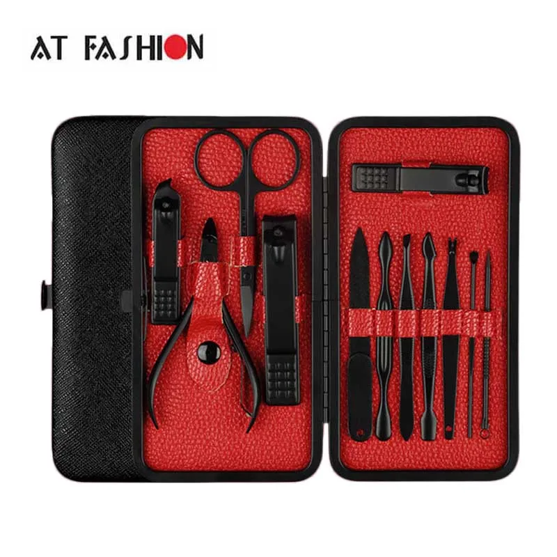 

12 PCS/set Professional Nail Clipper Set Manicure Pedicure Finger Plier Nails Art Beauty Tools Scissors Tweezer Cutter Set
