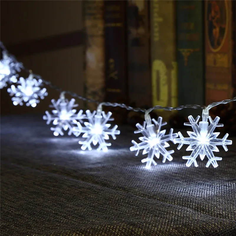 7,5 м 50 светодиодный светильник на батарейках АА, Белая Гирлянда со снежинками, украшение для окна, свадебные, рождественские, вечерние, декоративный светильник, s светодиодный Сказочный светильник